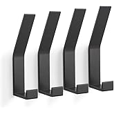 KYOEON Coat Rack Hooks Wall Mounted, Black 4Packs, Bath Towel Rope Hooks for Kitchen, Door, Cabinet, Bathroom, Foyers, Hallways, and Bedrooms
