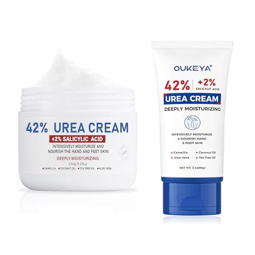 OUKEYA Urea Cream 42% plus Salicylic Acid 2% Net 5.29 Oz for Dry Cracked Feet, Heels, Knees, Elbows, Hands Repair Treatment with Urea Cream 40 Percent.Urea Cream Stick for Foot and Hand Cream Tube