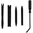 Ohleats 5PCS Auto Trim Removal Tool Kit, No Scratch Plastic Pry Tool Kit for Car Panel Audio Dashboard Dismantle, Automotive Interior Trim Molding Fastener Remover, Car Accessories (Black)