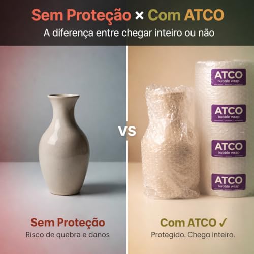Plástico Bolha 40cm x 5 Metros 40 Micras - Bobina de Plástico Bolha Transparente em Polietileno