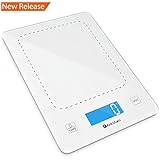 Digital Food Scale Kitchen Weight Scale for Dieting Baking in Tempered Glass-22lb 10kg with Batteries