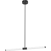 Kuzco Lighting Akari 37" LED Linear Pendant | Black Finish | Aluminum and Acrylic | Frosted Acrylic Diffuser | 35.5"x1.5"x1.6