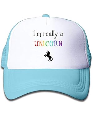 I’m Really A Unicorn On Children’s Trucker Hat, Youth Toddler Mesh Hats Baseball Cap