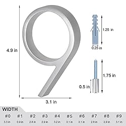 Floating House Numbers, 5 Inch Modern House