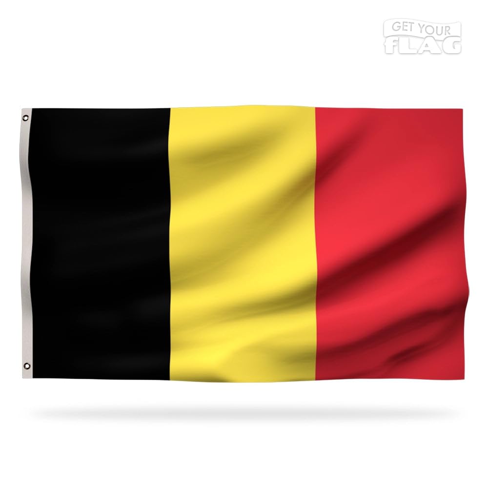 Premium Belgium Flag 150x90cm - Very Resistant and Excellent Quality Belgium flag with 2 metal eyelets - Be proud of your colors ! — image 1