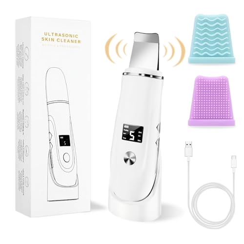 PFUTURE Skin Scrubber Face Spatula, 4 in 1 Blackhead Remover, Deep Cleansing Pore Extractor Skin Care Beauty Device Tool, White