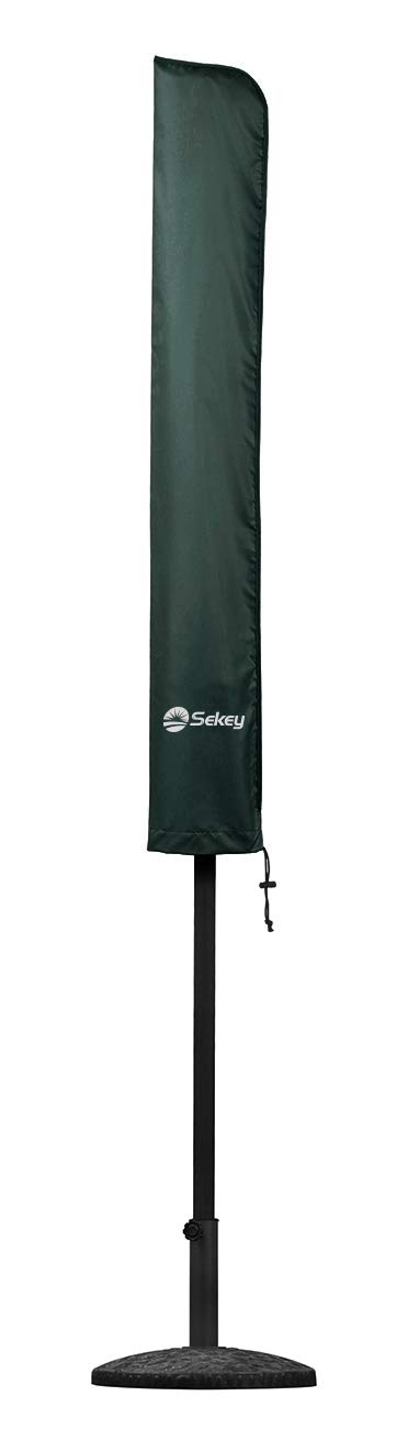 Sekey Parasol Cover for Ø 2m / 1.5m × 1.25m Parasols, Patio Umbrella Covers, 100% Polyester Waterproof Windproof Rip Proof, Green - 140×25.5/27cm