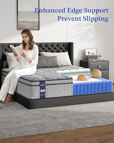 TVVTO Single Mattress 3FT, 26CM Memory Foam & 7 Zone Orthopedic Pocket Sprungs, Medium Firm Breathable Bed Mattress for Back Pain Relief & Motion Isolation(90x190x26cm)