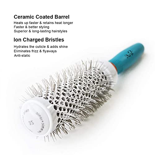 Light weight, Easy Grip Small 1” inch Round Hair Brush, Fast Drying