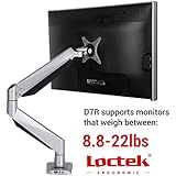 Loctek Monitor Mount Heavy Duty Single LCD Arm Stand Desk Mount Supports Heavy Monitors, Fits for 17"-34" Monitor, Support Weighting from 8.8 - 22 lbs