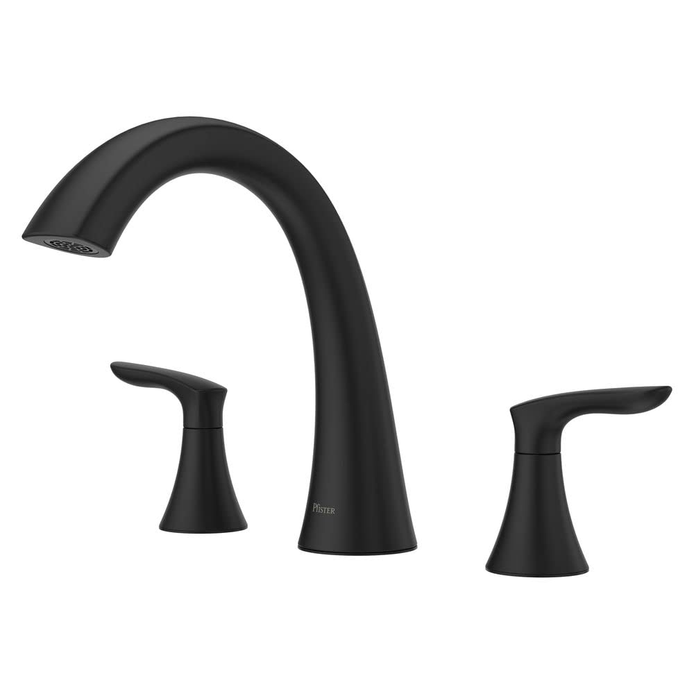 Photo 1 of NON FUNCTIONAL - PARTS ONLY ----------------------------------------------------------------------Pfister Weller Roman Bathtub Faucet (Valve Sold Separately), 2-Handle, 3-Hole, Matte Black Finish, RT65WRB
