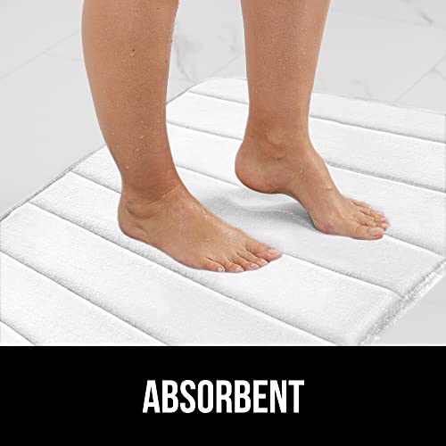 Gorilla Grip Memory Foam Bath Rug, Thick Soft Striped Bathroom Mat