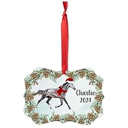 Dapple Gray Thoroughbred Horse Christmas Ornament
