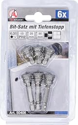BGS DIY 50406 Bit Set Depth Stop Plasterboard 1/4" PH2 6pc view 4