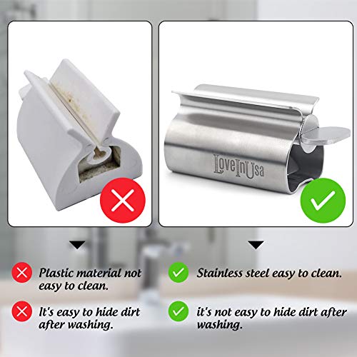 LOVEINUSA 3PCS Toothpaste Tube Squeezers,Stainless Steel Toothpaste Squeezer Tube Squeezer Toothpaste Roller for Extruding Toothpaste Facial Washing Milk Tomato Sauce and Other Tubular Items