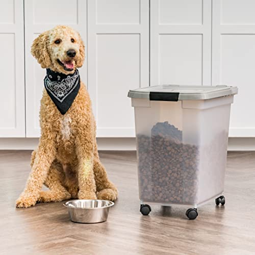IRIS USA 65 Quart Airtight Pet Food Storage Container for Dog, Cat