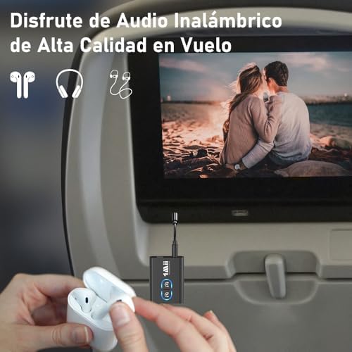 Recetor transmissor ML300 Bluetooth 5.3 para TV, entrada de áudio Bluetooth 3,5mm adaptador AUX aptX LL/AD/HD, dual link, música HiFi para PC/auscultadores/estéreo/carro/colunas/avião