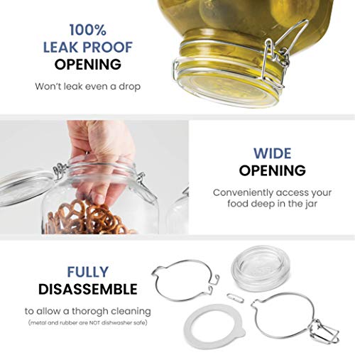 Bormioli Rocco Glass Fido Jars Hermetic Sealed Hinged Airtight Lid