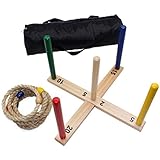 Fun Sports Ring Toss Game Set with carrying bag and 5 Rope Rings - Indoor &amp; Outdoor Throwing Game for Children and Adults Model 3066