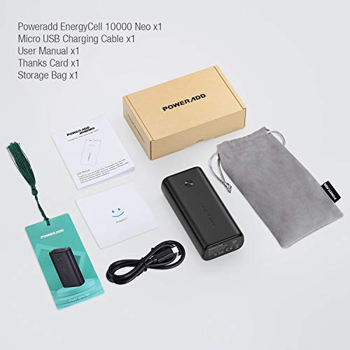 POWERADD Power Bank, EnergyCell 10000 Neo Portable Charger, Ultra-Compact 10000mAh Battery Pack, High-Speed Charging, IC Technology External Battery for iPhone, Samsung, Google LG and More