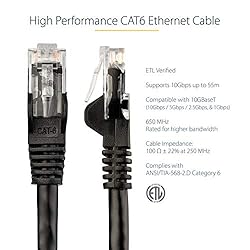 StarTech.com 25ft CAT6 Ethernet Cable - Black CAT 6
