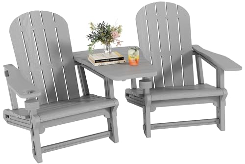 Shintenchi Adirondack Chairs Set of 2,HDPE Adirondack Chairs w/Removable Tablel…