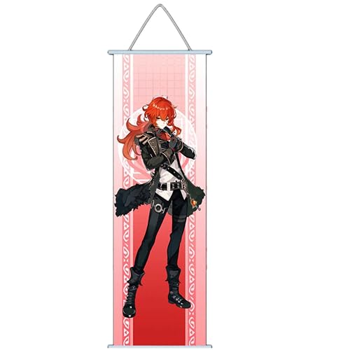 Flyshun Furina Wall Scroll Poster,Hanging Wall Art