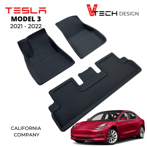 V Tech Design Tesla Model 3 Floor Mats 2021 2022 Updated Deeper