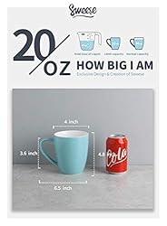 Sweese Porcelain Mugs - 20 Ounce for