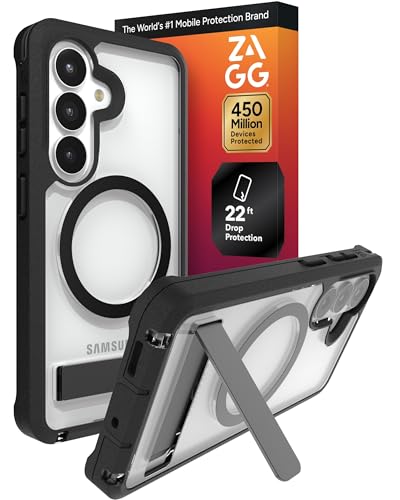ZAGG Rainier Snap Samsung Galaxy S26 Case with Kickstand - Black, 22ft Drop Pro…