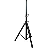 Alphasonik PRO Universal Adjustable Height DJ PA Speaker Tripod Stand Constructed with Heavy Duty Durable Steel Tubing for Strength Security and Light Weight for Easy Mobility Safety PIN, Screw Locks