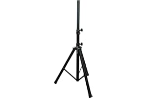Alphasonik PRO Universal Adjustable Height DJ PA Speaker Tripod Stand Constructed with Heavy Duty Durable Steel Tubing for Strength Security and Light Weight for Easy Mobility Safety PIN, Screw Locks