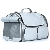 FUKUMARU Cat Carrier, 4 Mesh Windows Small Dog