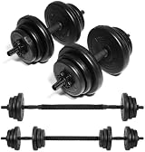 Gallant 20Kg Adjustable Dumbbells Set 2 in 1 Barbell Home Gym Black view 2