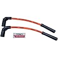 Ton's Performance Orange 10mm Thick Spark Plug Wire Compatible with Harley-Davidson Forty Eight Iron 883 Seventy Two Sportster 883 1200 with Coil Relocation 2007+, 07XLRELO-OR-10MM