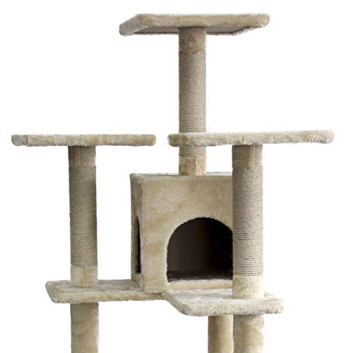 Amazon Basics Large Cat Condo Tree Tower with Dual Caves And Scratching