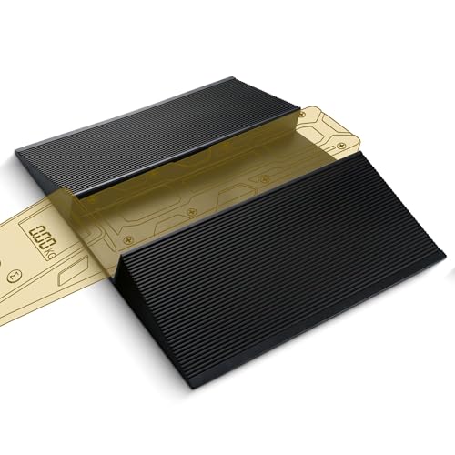 cartrend Ramp for vehicle scales, access ramp with non-slip surface for safe weighing of cars, trailers, motorhomes, robust and durable, universal fit, compact and portable, black