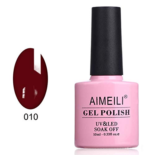 AIMEILI Soak Off UV LED Gel Nail Polish - Red Vixen (010) 10ml