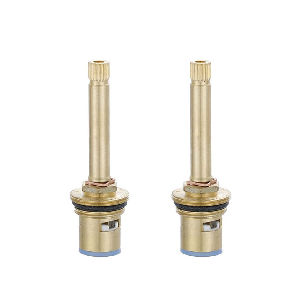 2 Pcs Tap Cartridge Valve, 1/2" Brass Stem Disc Cartridge Faucet Repair Replacement Parts for Bathroom Kitchen Sink Tap, Random Color (82MM)