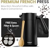 Heemburg French Press Thermal Coffee Maker 1000 ml Double Wall Stainless Steel view 2