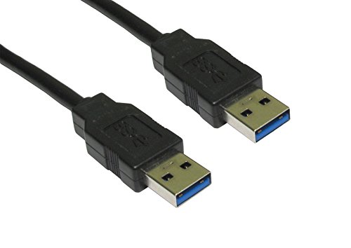 World of Data 2m USB 3.0 Cable - BLACK coloured - A Male to A Male Lead - Superspeed 3.0 - USB 2.0 & 1.1 compatible
