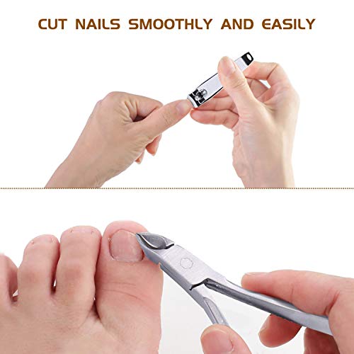Professional Pedicure Kit 18 in 1, Inpher Stainless Steel Rasp Foot Double Sided Files and Callus Clean Feet Dead Skin Tool Set, Nail Toenail Clipper Foot Care Kit for Women Men Salon or Home