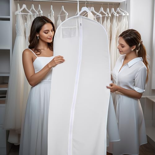 2 Pieces Suit Cover 180 x 60 cm Clothes Bag with Zip, Suitable for Wedding Dresses, Dresses, Coats, Long Coats, etc