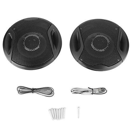 Car Coaxial Speakers, 4 Inch 250W, Black, Front/Rear Door Trunk Audio, 2 Pack with Wiring Harness
