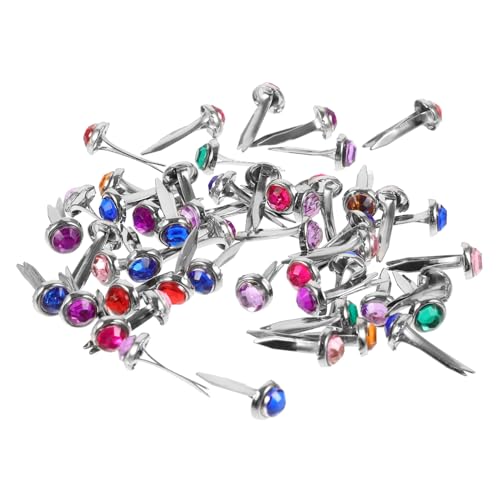 PLAFOPE 50Pcs Two Legged Brads for DIY Crafts Smooth Edges Paper Fasteners for Scrapbooking Handicrafts Durable and Easy to Use