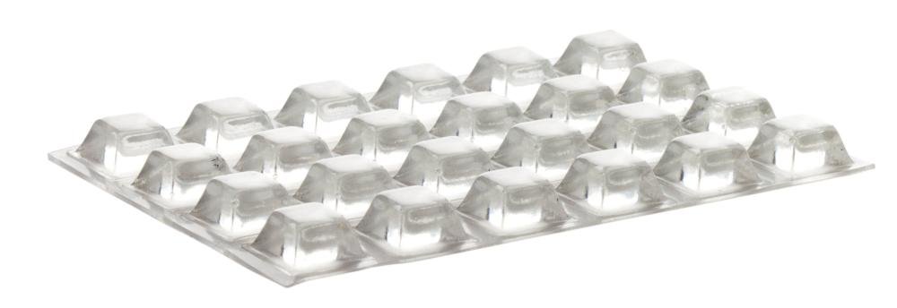 Pack of 24 Home Xpert Bumpers Clear Square Bump Stop for Furniture, Transparent, Self-Adhesive, 12.6 x 12.6 mm Height: 5,8 mm