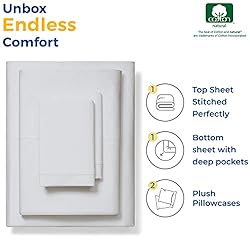600 TC Queen Size Bed Sheet Set - 100% Cotton