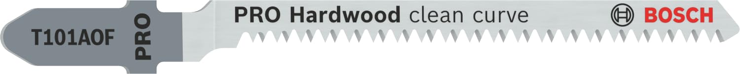 Bosch 3x PRO Hardwood Clean T101AOF Curve Jigsaw Blade (for Hardwood, Multiplex board, Length 83 mm, Professional Accessory Jigsaw)