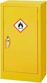 Safe Industrial Flammable Chemical Storage Cabinet COSHH 1 Shelf Hi-Vis Yellow view 1
