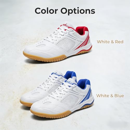 Zapatos de Bádminton Mujer, Zapatillas de Voleibol Indoor Antideslizantes, Zapatillas de Sala Ligeras Transpirables con Amortiguación, Ideal para Bádminton Voleibol Squash y Tenis de Mesa